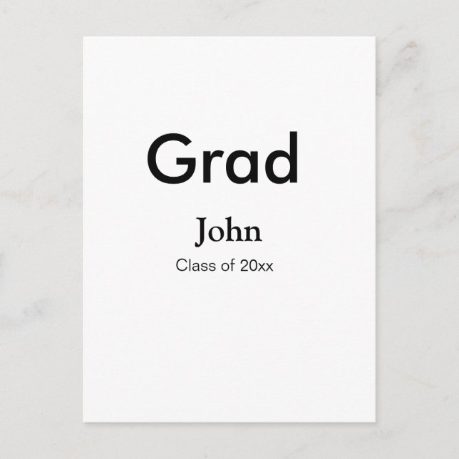 grad boy add name congrats date year text postcard (Front)