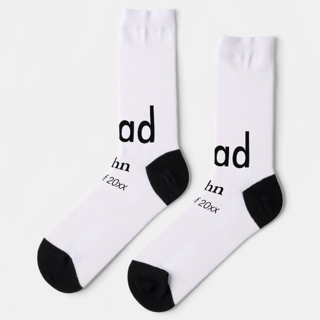grad boy add name congrats date year text socks (Left)