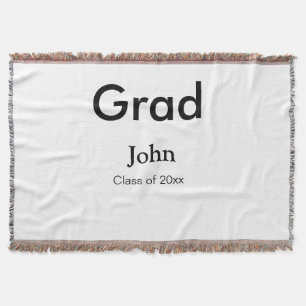 grad boy add name congrats date year text throw blanket