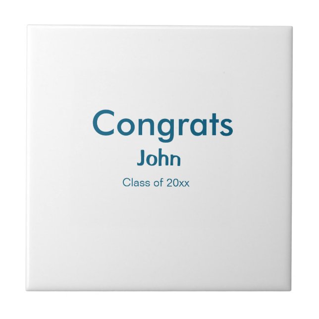 grad boy add name congrats date year text tile (Front)