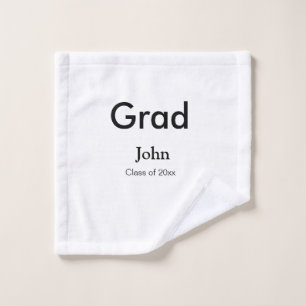 grad boy add name congrats date year text wash cloth