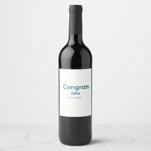 grad boy add name congrats date year text wine label