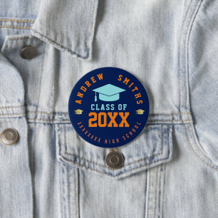 Grad Button with name and class year