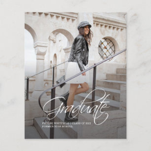 Grad Calligraphy Photo Graduation Announcement