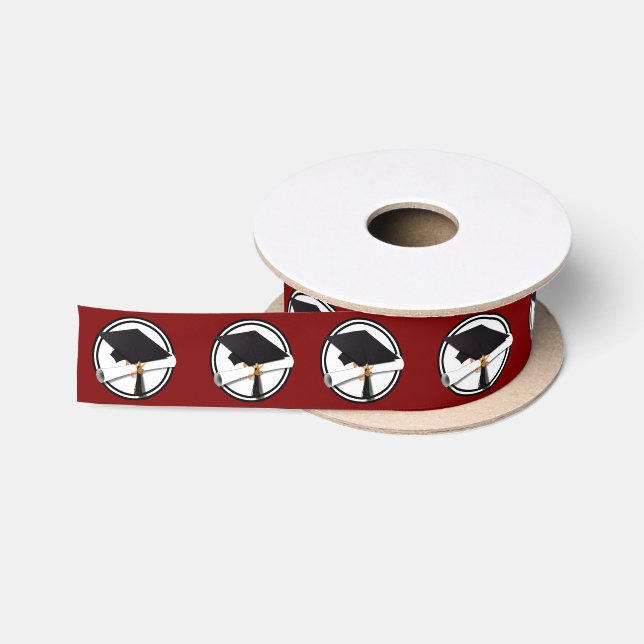 Grad Cap and Diploma Graduation  Satin Ribbon (Spool)