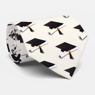 Grad Cap and Diploma Graduation Tie