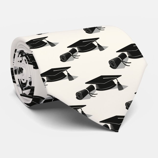 Grad Cap and Diploma Graduation Tie (Rolled)