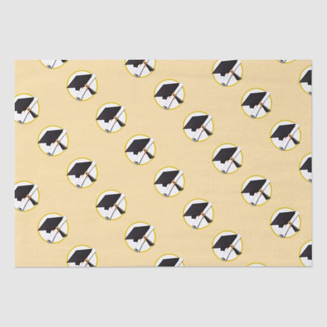 Grad Cap and  Diploma Graduation Tissue Paper (Front)