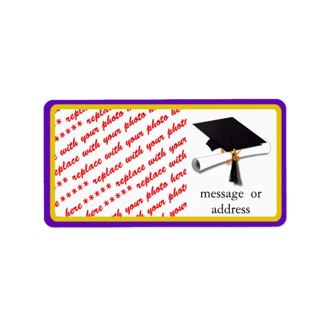 Grad Cap and Diploma Photo Label (Front)