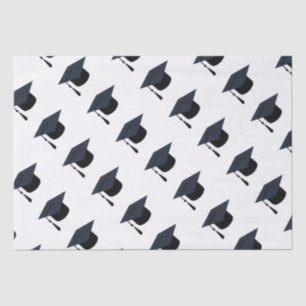 Grad Cap and Tassel (Black) Graduation Tissue Paper
