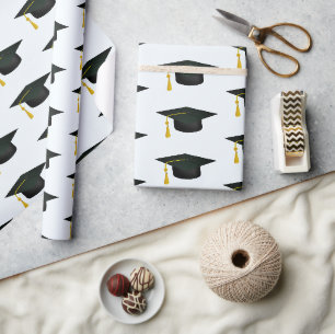 Grad Cap and Tassel Graduation Wrapping Paper