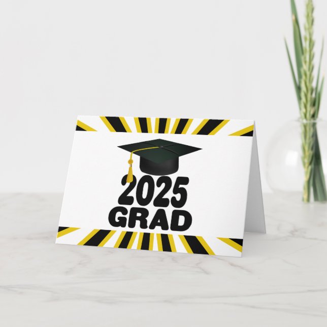 Grad Cap Bold Class of 2025 Card (Front)
