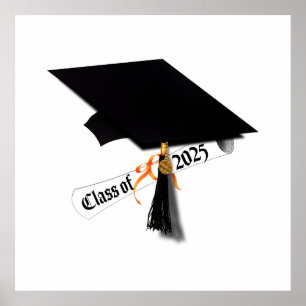 Grad Cap Class of 2025 Poster