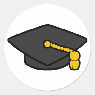 Grad Cap Classic Round Sticker