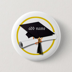 Grad Cap & Diploma 6 Cm Round Badge
