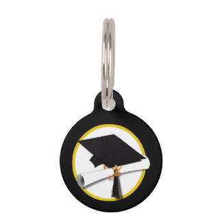 Grad Cap & Diploma - Black Pet Tag