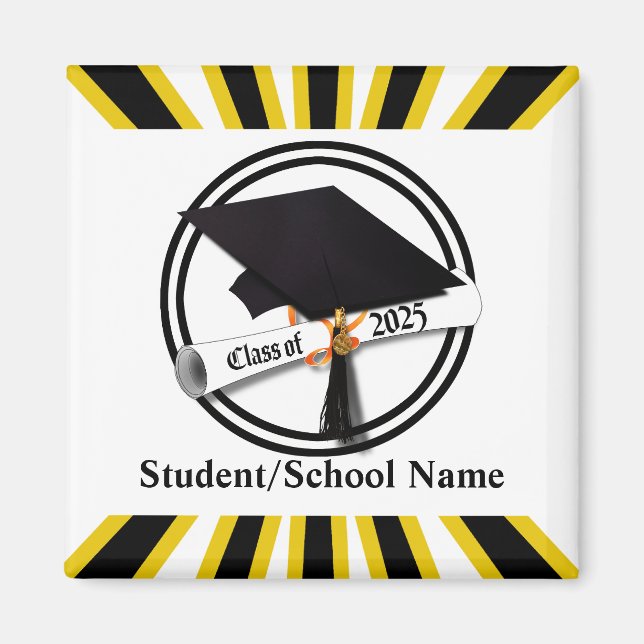 Grad Cap Diploma Class of 2025 Graduation Magnet (Front)