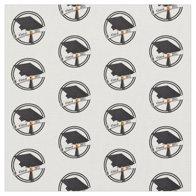 Grad Cap Diploma Class of 2027 Graduation Fabric (Close Up)
