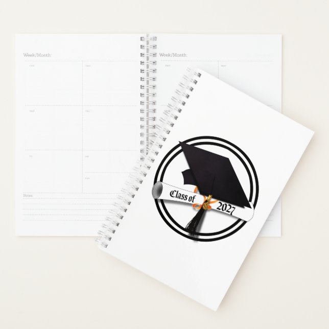 Grad Cap Diploma Class of 2027 Graduation Planner (Display)