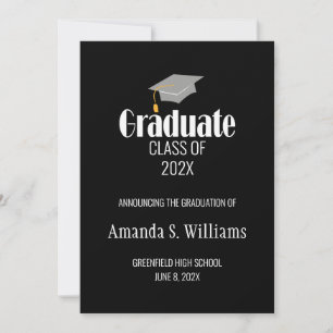 Grad Cap Graduation Announcement