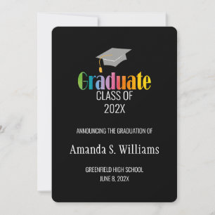 Grad Cap Graduation Announcement