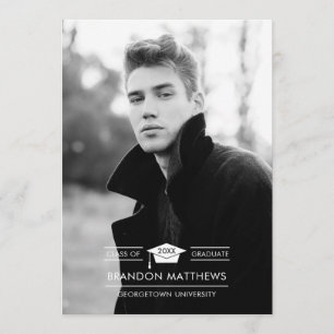 Grad Cap Photo Graduation Announcement