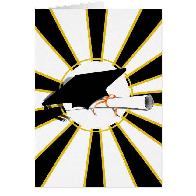 Grad Cap Tilt w/ School Colours Black and Gold (Front)