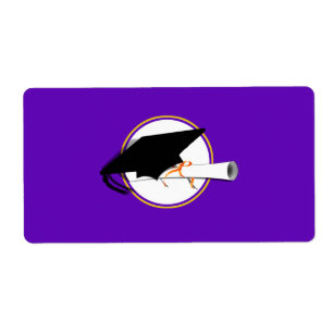 Grad Cap Tilt w/ School Colours Purple And Gold