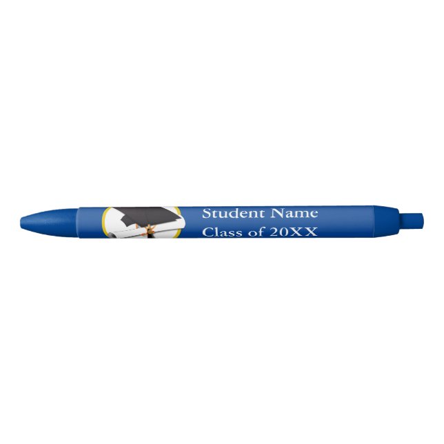 Grad Cap with Diploma Graduation Blue Ink Pen (Front)