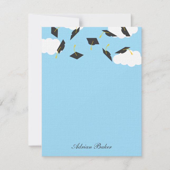 Grad Caps Graduation Thank You Card (Front)