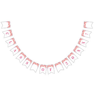 Grad Class of Year Banner Pink Watercolor Flowers