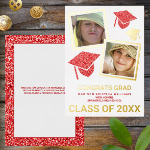 Grad Glam Red Cap Photo Collage Graduate