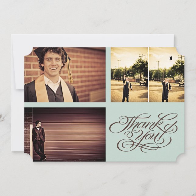 Grad Graduate Graduation THANK YOU Photo Card (Front)
