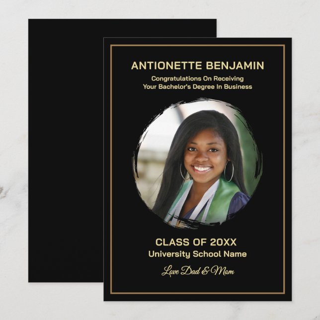 Grad Graduate Photo Graduation Card (Front/Back)