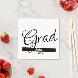 Grad graduation Custom Name and Year Paper Napkins