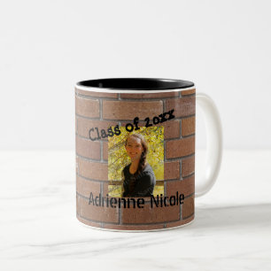 Grad Graffiti Photo on Bricks Customised Two-Tone Coffee Mug