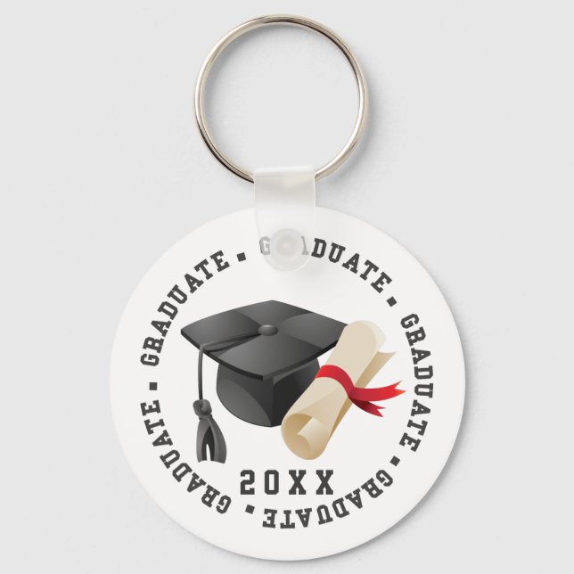 Grad Hat and Degree Key Ring (Front)