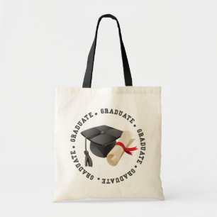 Grad Hat and Degree Tote bag