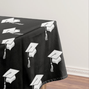 Grad Hat and Tassel Graduation Celebration Tablecloth