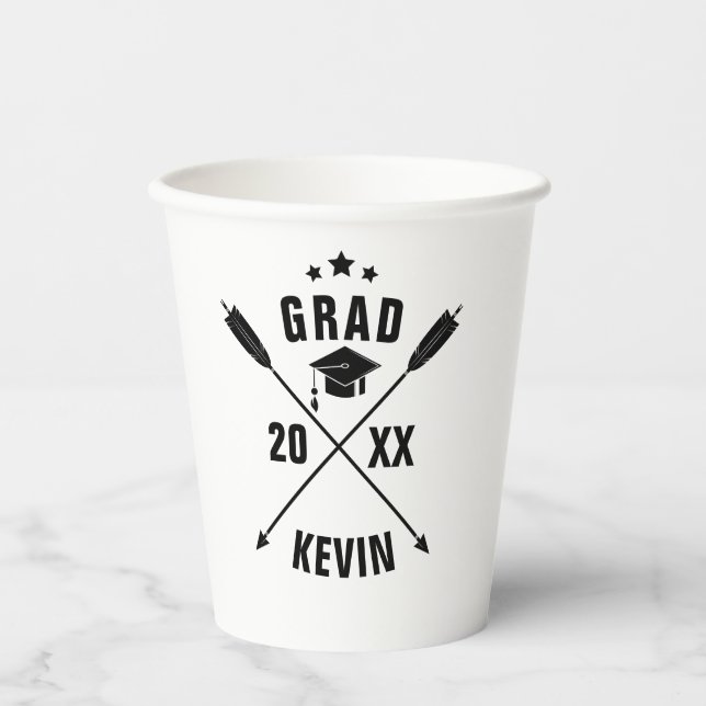 Grad Hat Customisable Template Paper Cup (Front)