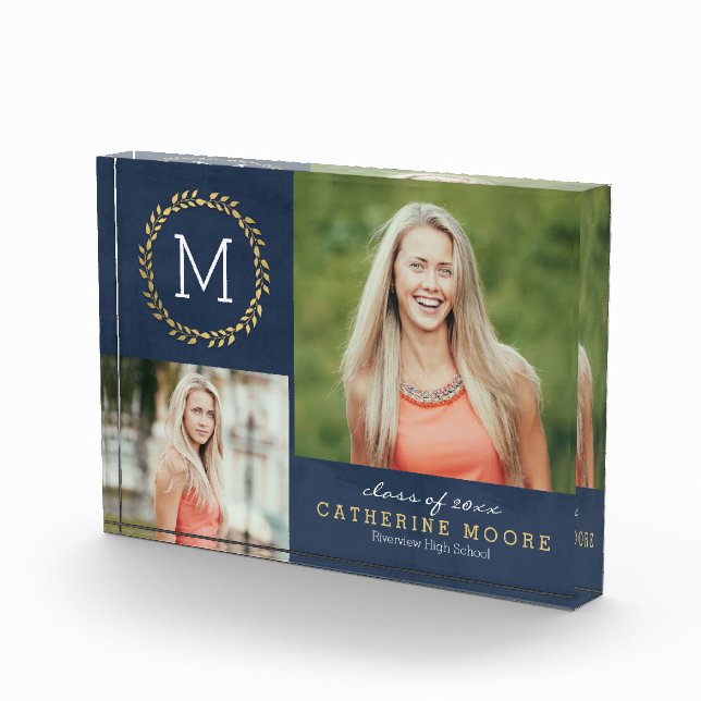 Grad Initial EDITABLE COLOR Graduation Photo Block (Right)