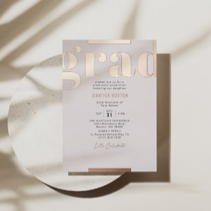 Grad Modern Bold Graduation Party Rose Gold