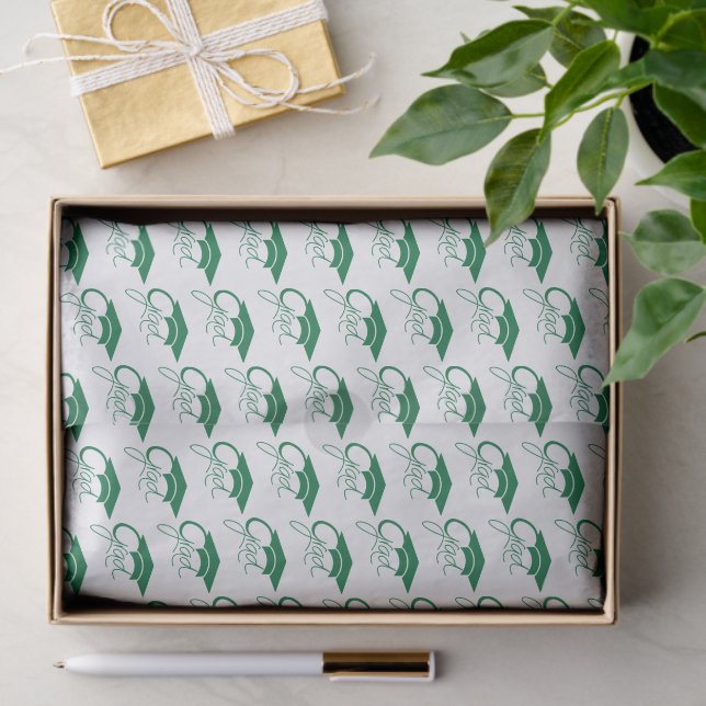 Grad Modern Dark Green Graduation Cap Tissue Paper (Gift)