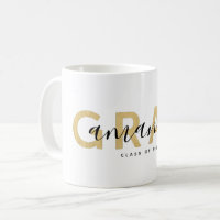 Grad Modern Script Name Personalised Gold Black