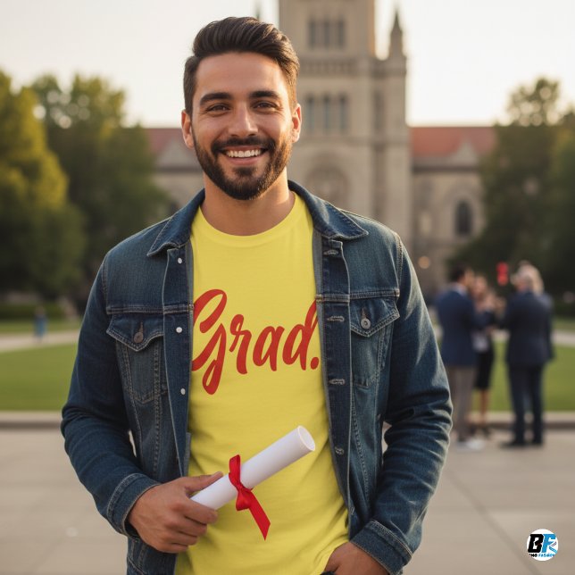 Grad Modern Trendy Graduation Personalised T-Shirt (Creator Uploaded)