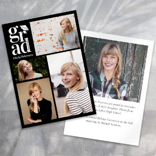 GRAD Multi Photo Collage Graduation Announcement