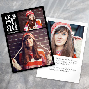 GRAD Multi Photo Collage Graduation Announcement