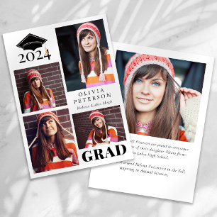 GRAD Multi Photo Collage Graduation Announcement