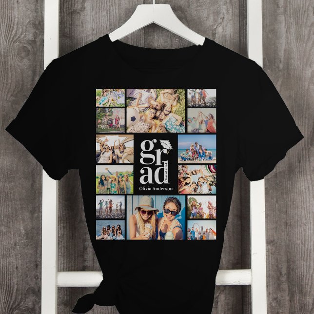 Grad Multiple Photo Collage Memories T-Shirt (Creator Uploaded)