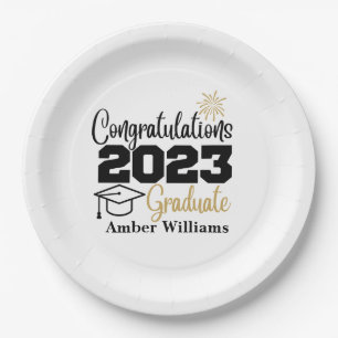 Grad Party Decor Class of 2023 Personalise Paper Plate